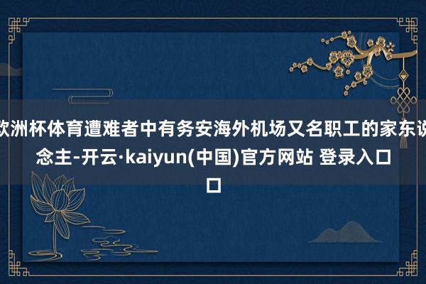 欧洲杯体育遭难者中有务安海外机场又名职工的家东说念主-开云·kaiyun(中国)官方网站 登录入口