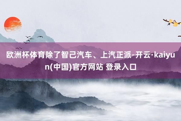 欧洲杯体育除了智己汽车、上汽正派-开云·kaiyun(中国)官方网站 登录入口