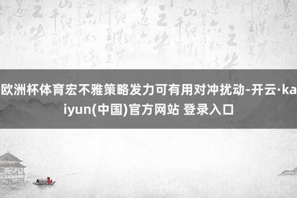 欧洲杯体育宏不雅策略发力可有用对冲扰动-开云·kaiyun(中国)官方网站 登录入口